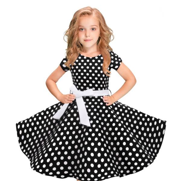 Kids Girls Vintage Dress Causual Children dresses Polka Dot Princess Swing Rockabilly Party Dresses Gentleman dress