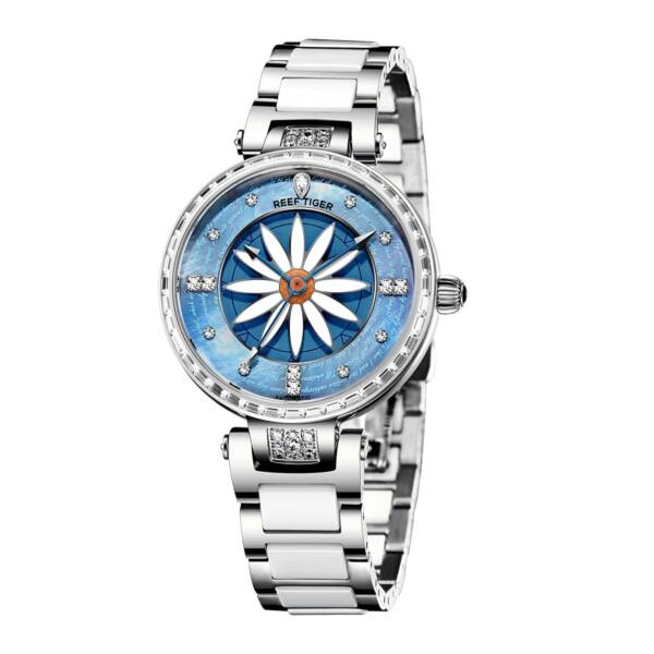 Reef Tiger RT Fashion Lily Women Watch Diamonds Bezel Full Stainless Steel Watch Relogio Feminino RGA1599 4