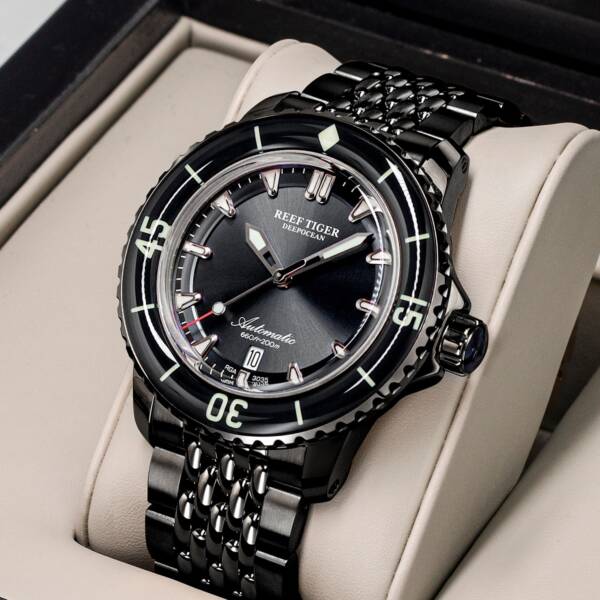 Reef Tiger RT Top Brand Men Mechanical Steel Dive Watches Sapphire Crystal Bracelet Watches Luminous Watch 2