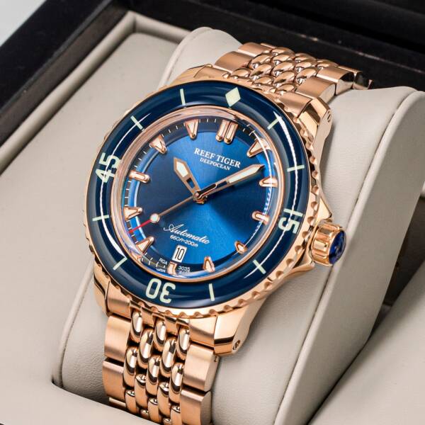 Reef Tiger RT Top Brand Men Mechanical Steel Dive Watches Sapphire Crystal Bracelet Watches Luminous Watch 4