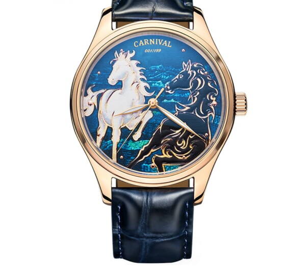 Relogio Masculino Carnival Brand Luxury Mechanical Watch 3D Horse MIYOTA Movement Automatic Wristwatch For Men 2021 e1628012993709