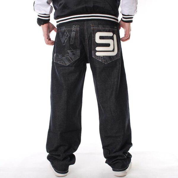 2021 Men s Black Baggy Jeans Hip Hop Designer Skateboard Pants loose Style True HipHop Rap 2