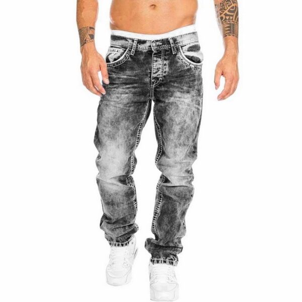 Puimentiua 2021 New Jeans Men Elastic Waist Skinny Jeans Men Fashion Stretch Ripped Pants Streetwear Mens 1
