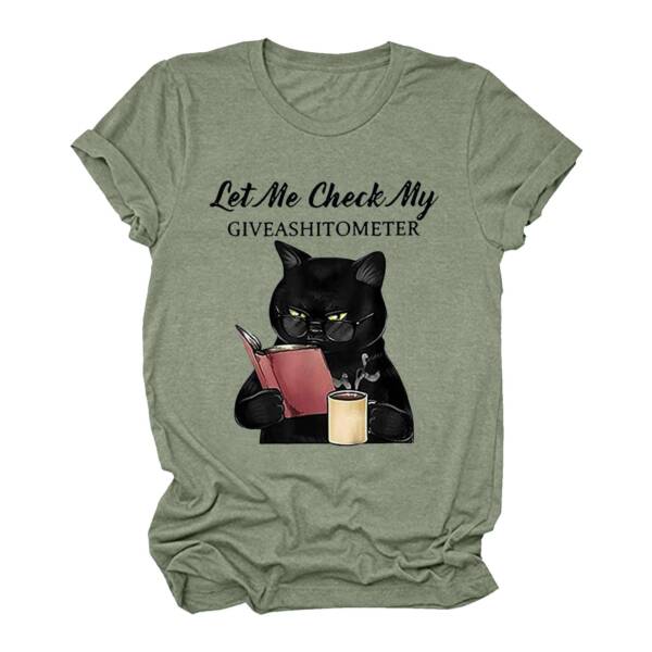 Summer Cotton Women T Shirt Plus Size Lovely Cat Print Short Sleeve Graphic Tee Shirt Casual 4