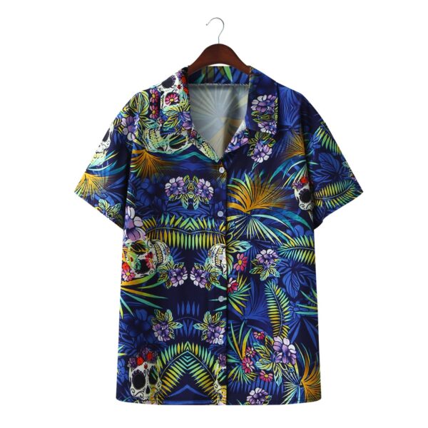 Summer Men Printed Shirt Lapel Casual Chic Button Short Sleeve Camisas Hombre 2021 Fashion Streetwear Hawaiian 2