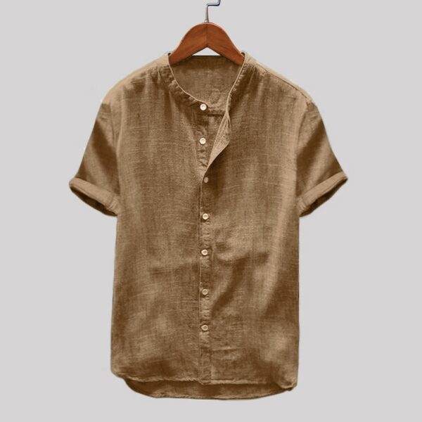 Vintage Cotton Linen Shirt Men s Summer Shirt Pure Hemp Short Sleeves Cotton Linen Shirt Harajuku 1