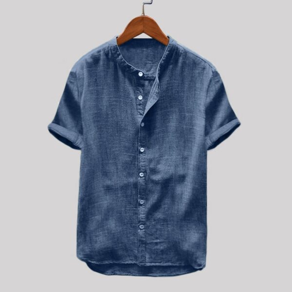 Vintage Cotton Linen Shirt Men s Summer Shirt Pure Hemp Short Sleeves Cotton Linen Shirt Harajuku 3